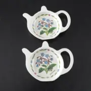 Kent Pottery Borage Floral Gardens Tea Bag Holder/Spoon Rest Set Of 2 Plastic
