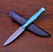 Handmade Damascus Fixed Blade knife |Functional |Camping |Razor Sharp