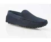 Mens Zasel Summer Boat Shoes Navy Suede Casual Slip On Deck Driving Grip Loafers