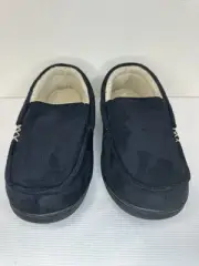 Mens HomeTop Classic Suede Comfort Slippers Black Size 11 Memory Foam New In Box