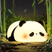 FULLOSUN Cute Panda Night Light, Cute Nursery Silicone Lamp Baby Nightlight with Timer Dimmer, Portable Rechargeable Bedroom Bedside Desk Decor Birthday Christmas Presents for Kid Boy Girl Children