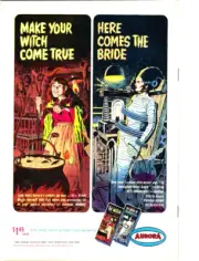 Vintage Aurora Bride of Frankenstein Toy Ad Reproduction Print 17x12