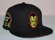 Youth MARVEL IRON MAN Avengers Black Adjustable Premium Snapback Hat Cap *5P
