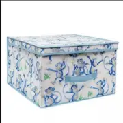 Laura Ashley Kids Cheeky Monkey Medium Collapsable Sturdy Storage Box Blue - New