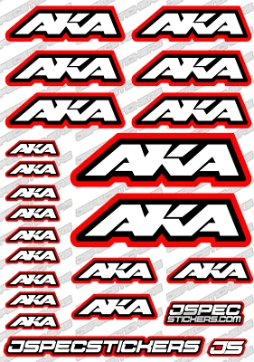 AKA RC BUGGY TYRES STICKER DECAL SHEET A5 1/8 TRUGGY CUSTOM OFF ROAD RIM RED