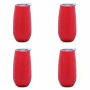 4x Annabel Trends 175ml S/S Sparkling Flute Cup Double Walled Tumbler Watermelon