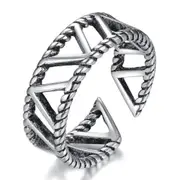 3PCS Silver plating Open Ring Retro Simple Hollow Size Adjustable Jewelry