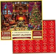 Advent Calendar 2023 Jigsaw Puzzle, 24 Days Christmas Countdown Calendar, 1008 Pieces Puzzles Countdown to Christmas, for Adults and Kids