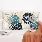 Modern Geometric Flower Linen Pillow Cover Floral Petal Cushion Cover Home Deco$
