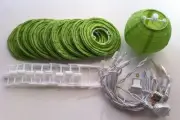 CHINESE JAPANESE GREEN PAPER LANTERN STRING LIGHTS 4"