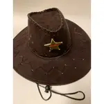 西部牛仔警徽帽（金色別針）絨布料