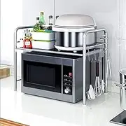Storage Bag Stainless Steel Seasoning Rack Floor-Standing Multifunction Kitchenware Microwave Oven Rack (Color : A)