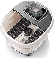 Foot Spa, Foot Bath Massager with Heat, Adjustable Time & Temperature, O2 Bubbles, Rotating Pedicure Stone for Relieve Foot Pressure