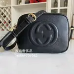 二手精品 GUCCI 古馳 SOHO DISCO 黑色牛皮 流蘇相機包/斜背包/肩背包 308364 現貨