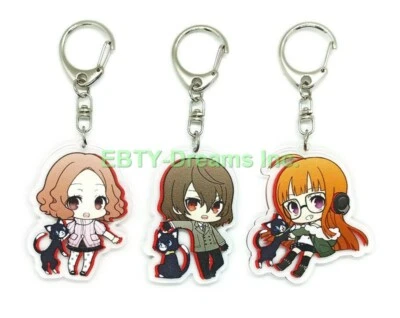 Set of 3 Persona 5 Acrylic Keychain Futaba Sakura, Gorou Akechi, Haru Okumura