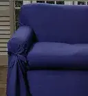 SPECIAL - NAVY Sofa / Couch Cover With Bow 1 - 2 SEATER