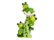 22cm Triple Frog on Welcome Lily Leaf - Charming Garden Statue Decor