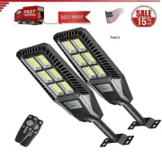 Solar Street Light Outdoor 2 Pack 25000LM 300W Motion Sensor Lamp Waterproof