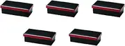 Set of 5, 6 Inch Long Hand Rice Bowl, Kurobuchi Vermilion, Shokado