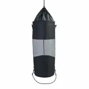 Boat Trash Bag Drawstring Hoop Ship Garbage Bag Portable Oxford Cloth Waste Storage Pouch for Outdoor, Black