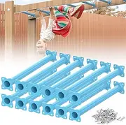 SUNSHINE FARMRE 16.5 Inch Monkey Bars Kit Playground Monkey Bar Ladder Rungs for Backyard Indoor Outdoor Kids Metal Monkey Bars Swing Set Playset Accessories (Light Blue, 12 Pcs)