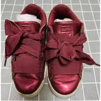 在飛比找蝦皮購物優惠-降價PUMA 酒紅色蝴蝶結🎀皮鞋鞋子經典款尺寸EUR33 U