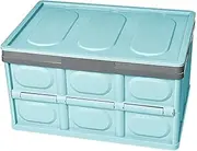 Plastic Folding Storage Box for Car with Cover, Portable Finishing Box for Home, Grocery Basket for Dorm