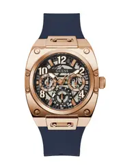 GUESS Rose Gold Navy Prodigy Watch in Blue
