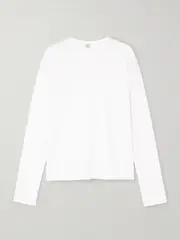 [TOTEME] TOTEME - Tencel™ Lyocell And Organic Cotton-blend T-shirt - White - x large x large White