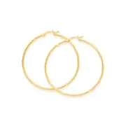 9ct Gold 40mm Polished Hoop Earrings
