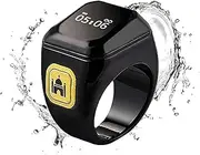 KEWAYO Smart Tasbih Zikr Ring 18mm, Muslim Prayer Timing Reminder, OLED Display, Wearable Technology, Waterproof, USB Rechargeable