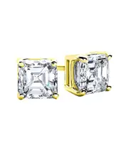 Suzy Levian Gold over Silver CZ Studs