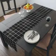 Black/White Plaid - Table Runner (Cotton, Poly)