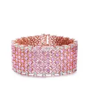 Genevive 18K Rose Gold Vermeil CZ Bracelet