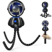 Astronaut Portable Baby Stroller Fan, Clip-on with Detachable Flexible Tripod, 3-Speeds, 270° Rotation, Rechargeable Battery-Operated, Handheld Gear for Car Seats, Cribs, Treadmills,Travel