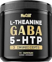 3in1 Gaba Supplements 750mg L-Theanine 200mg & 5-HTP (5-hydroxytryptophan) - Equivalent to 1000mg - 90 Capsules