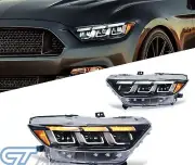 ri-LED DRL Dynamic LED Headlights for 2015-2017 Ford Mustang GT350 GT500 head li
