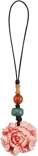 LIGIGWASH Cell Phone Strap with Peony Flower Pendant for Decorating Mobile Phone Cases Vintage Style Hanging Rope Mobile Phone Accessory
