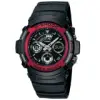 CASIO 卡西歐 G-SHOCK 黑色離子鍍加工經典多功能雙顯男錶 AW-591BB-1ADR