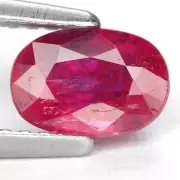 1.1 Ct. Beautiful Color Natural Unheated Red Ruby Gem WITH GLC CERTIFY