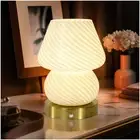 Mushroom Lamp with Dimmer,Glass Bedside Lamp,Cordless Rechargeable Table Lamp...