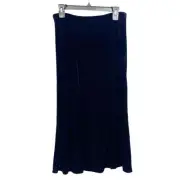 NWT Vintage Black Velvet Pull On Midi Skirt Whimsy Goth - Size Petite Large