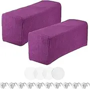 uxcell 2pcs Couch Arm Covers, Armchair Sofa Arm Covers with Twist Pin, Anti-Slip Furniture Protector Slipcovers for Chairs/Sofas, Purple