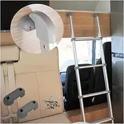 Silver Camper Bunk Bed Ladder, 5 Steps Climb Ladder for Travel Trailers Motorhome, Aluminium Alloy Bed Side Ladder with Mounting Brackets Screws Hooks (Silver Height 1.5m(59in))