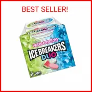 ICE BREAKERS Duo Fruit Plus Cool Watermelon Sugar Free Breath Mints Tins, 8ct