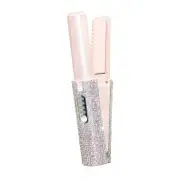 2-In-1 Electric USB Hair Straightening Brush Straightener Flat Iron Multifunctional Comb Straighten Pink