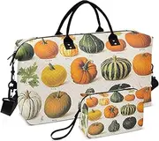 [ZRYSMY] Duffel Bag for Traveling, Different Pumpkins Travel Bag Gym Bag, with Multiple Interior Pockets Shoulder Weekender Bag for Women Men with Toiletry Bag 20.5L x 1.9W x 13.8H, Multi-Colored, one