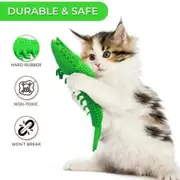 Cat Toothbrush Catnip Toy Kitten Teeth Cleaning Lobster Shape Chew Toy with Bell