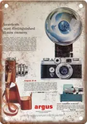 Vintage Argus Film Camera Ad Retro Look Reproduction Metal Sign C43