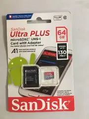 Sandisk SDSQUB3-064G-ANCMA Ultra Plus MicroSDHC Flash Memory Card